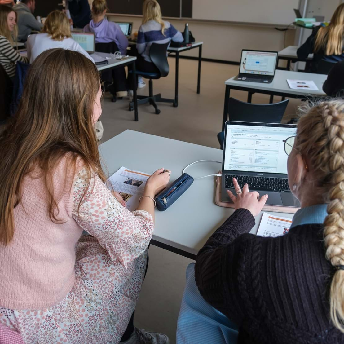 elever som arbejder på en computer