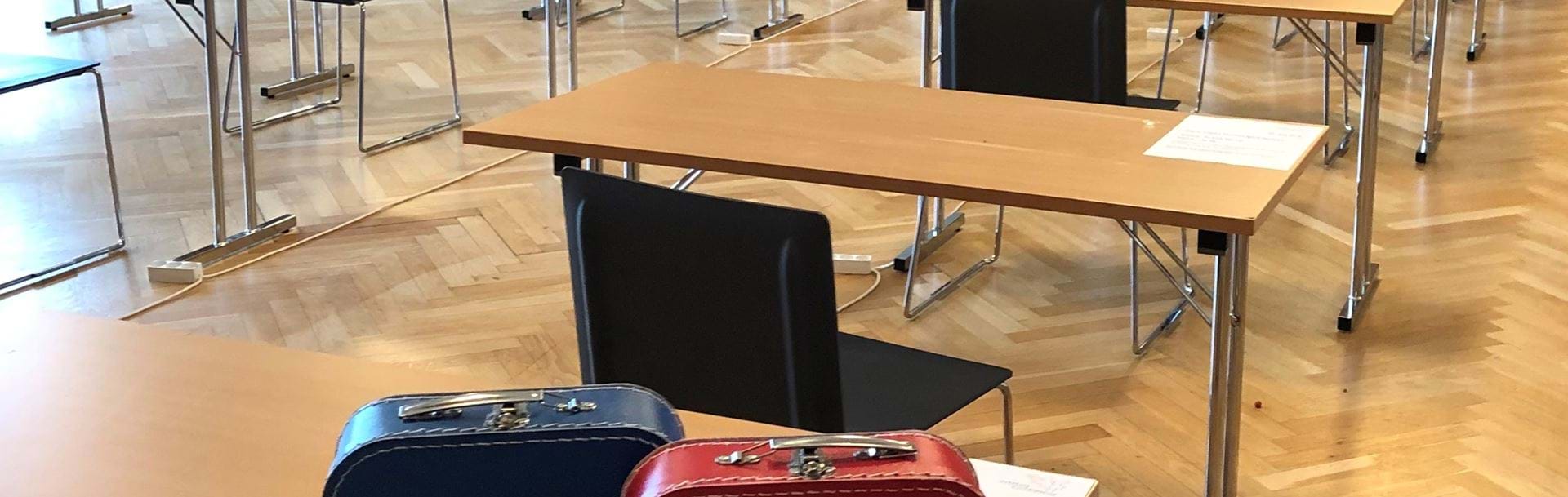 Bordopstilling til eksamen
