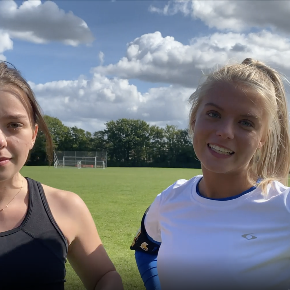 Billede af eleverne som præsenterer faget idræt i videoen